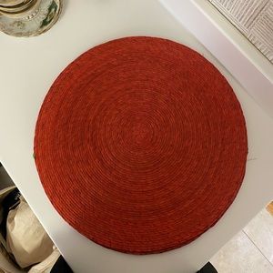 Red woven placemats